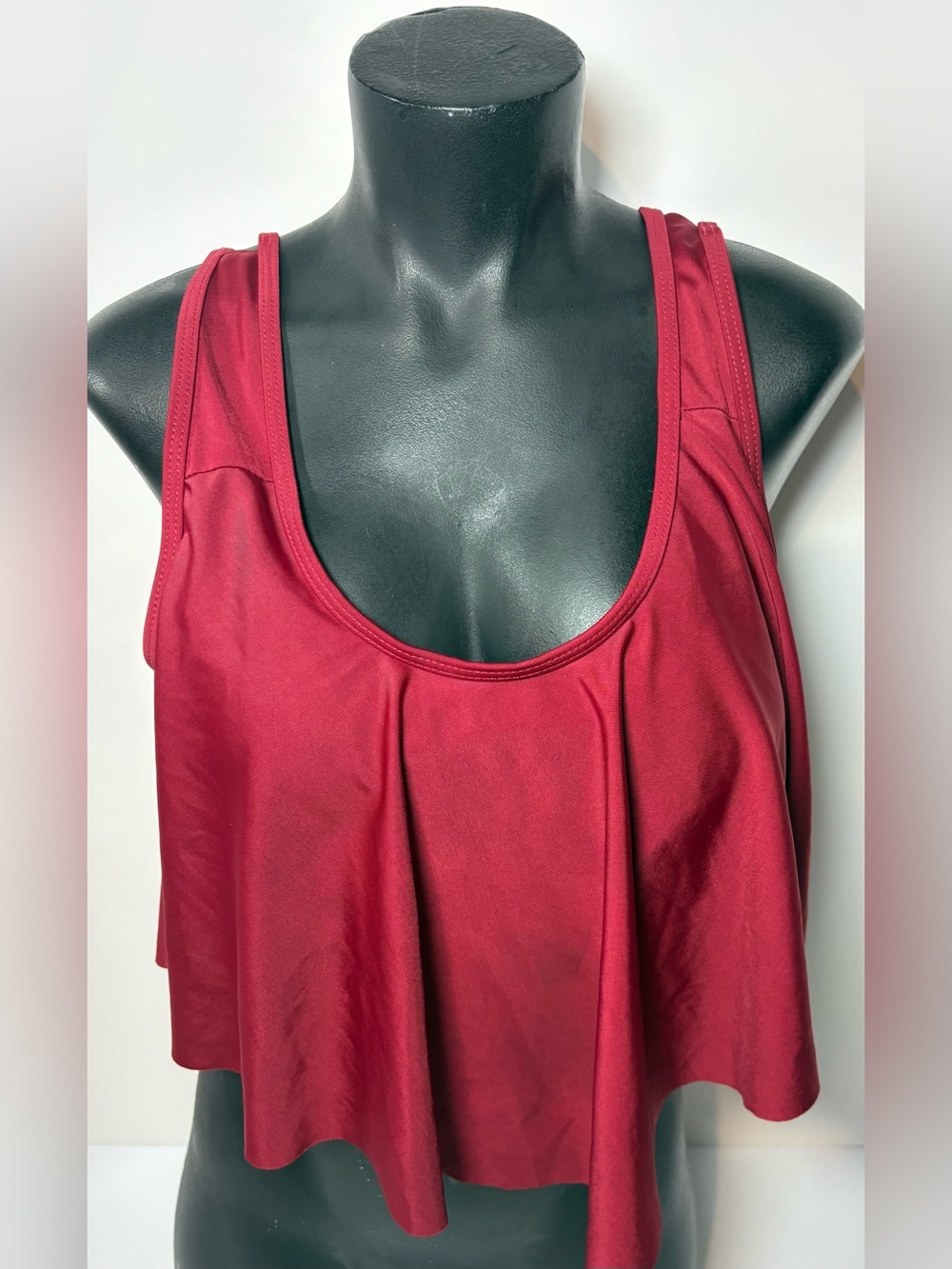 Red Flowy Bikini Top with padding